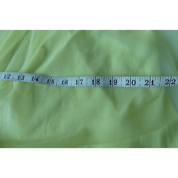 Vtg Yellow Sheer Short Nighty Gown MEDIUM Babydoll Coquette Lace Button Layer - Picture 8 of 8